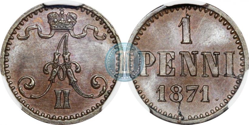 Фото 1 пенни 1871 года  