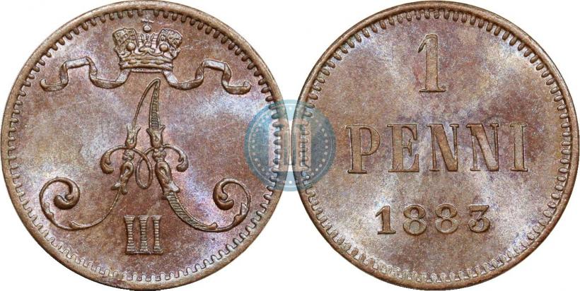 Фото 1 пенни 1883 года  