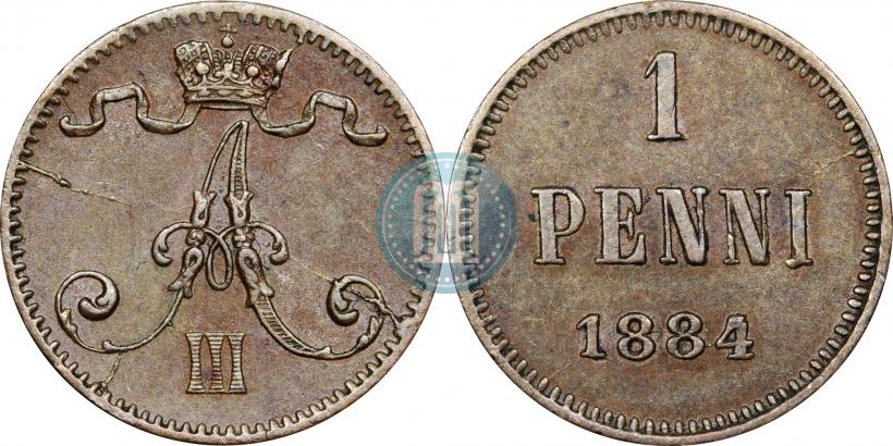 Фото 1 пенни 1884 года  
