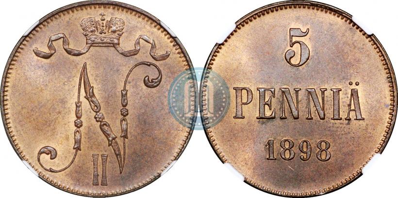 Фото 5 пенни 1898 года  
