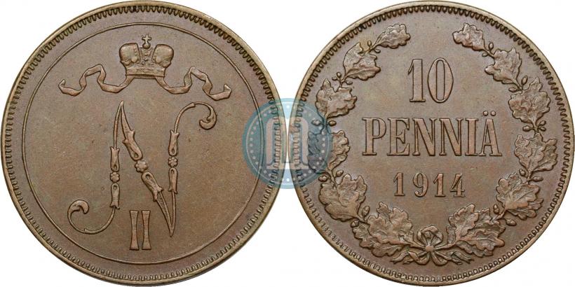 Фото 10 пенни 1914 года  