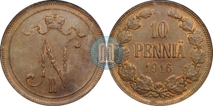 Фото 10 пенни 1916 года  