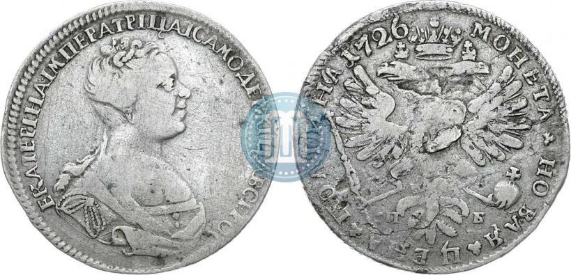 Фото Полтина 1726 года СПБ "Петербургский тип, портрет вправо"