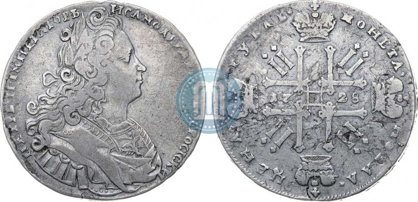 Фото 1 рубль 1728 года  "Тип 1727"