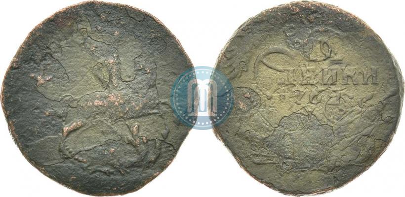 Picture 2 kopecks 1762 year  