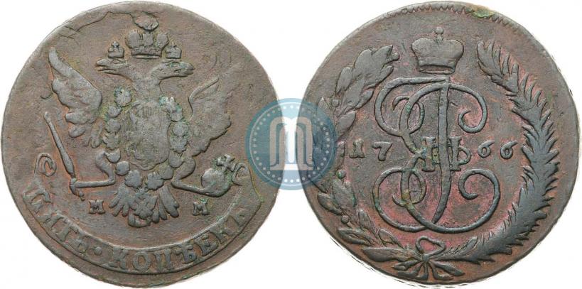 Picture 5 kopecks 1766 year ММ 