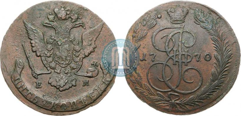 Picture 5 kopecks 1770 year ЕМ 