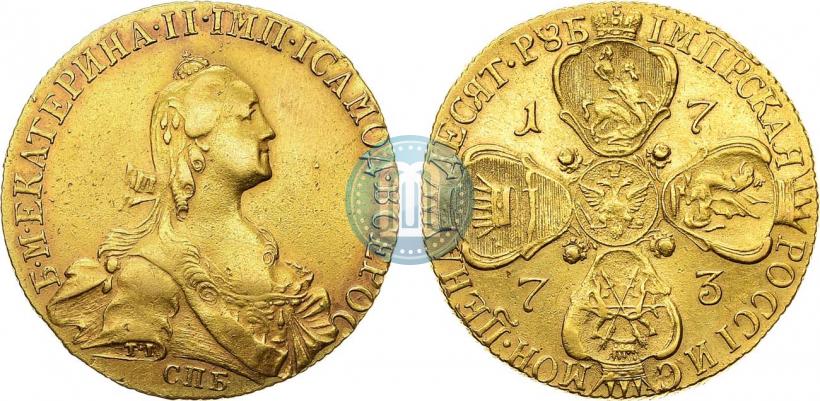Picture 10 roubles 1773 year СПБ 