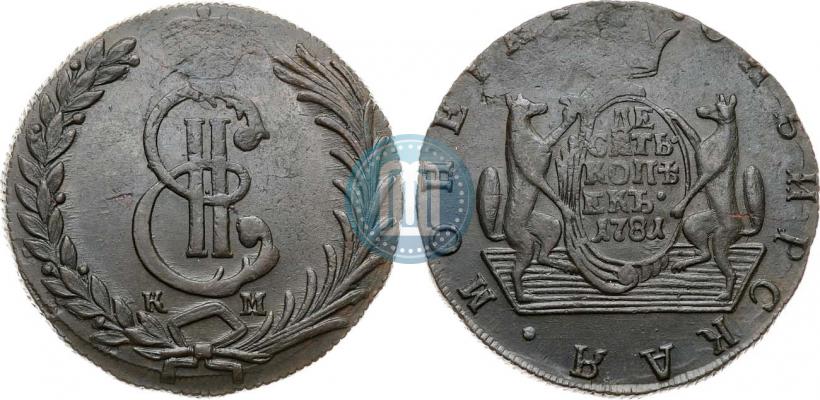 Picture 10 kopecks 1781 year КМ 