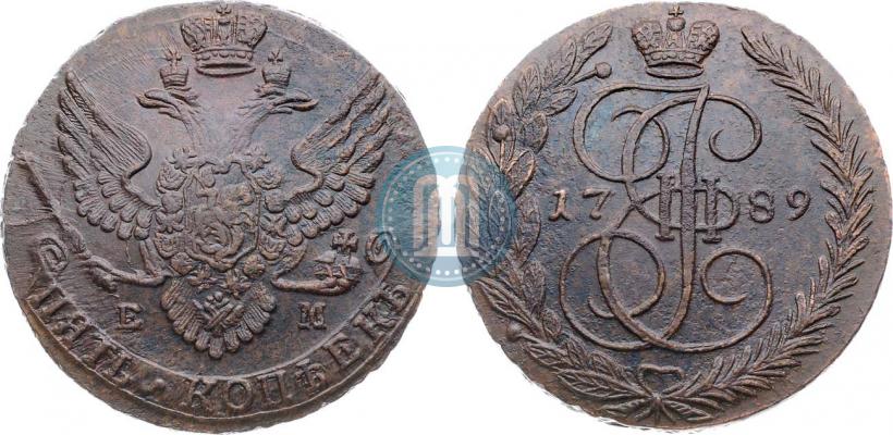 Фото 5 копеек 1789 года ЕМ 
