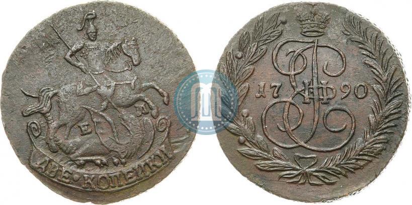 Фото 2 копейки 1790 года ЕМ 