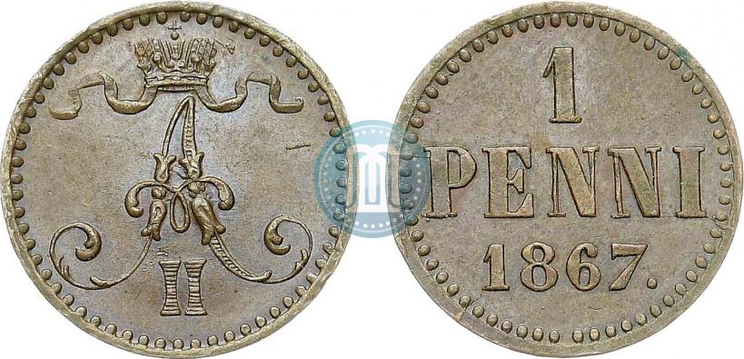 Фото 1 пенни 1867 года  
