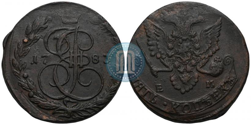 Фото 5 копеек 1783 года ЕМ 