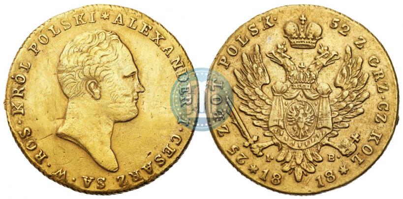 Picture 25 złotych 1818 year IB 