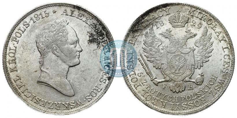 Picture 5 złotych 1829 year FH 