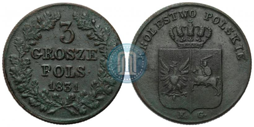 Picture 3 grosze 1831 year KG "Polish uprising"