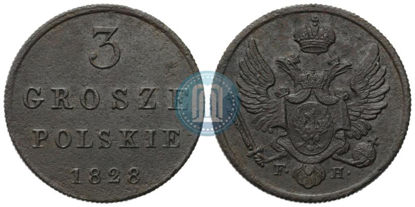 Picture 3 grosze 1828 year FH 