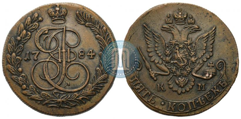 Picture 5 kopecks 1784 year КМ 