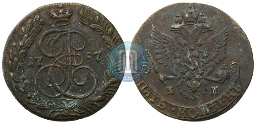 Picture 5 kopecks 1787 year КМ 
