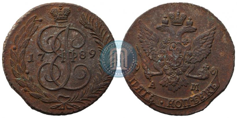 Picture 5 kopecks 1789 year АМ 