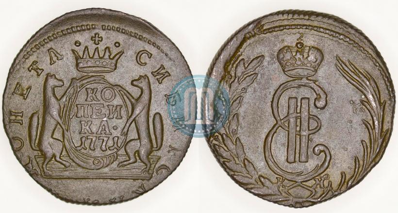 Фото 1 копейка 1771 года КМ 