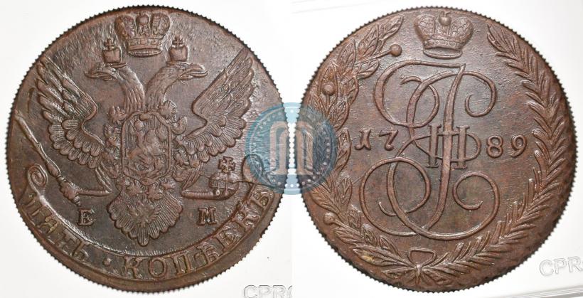 Фото 5 копеек 1789 года ЕМ 
