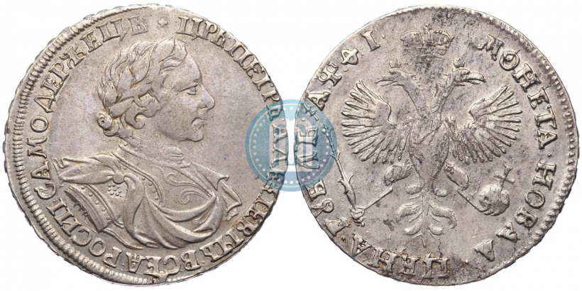 Фото 1 рубль 1719 года OK "Портрет в латах"