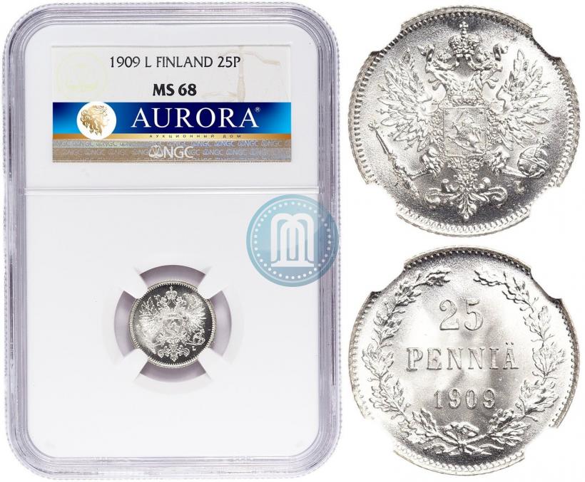 Picture 25 pennia 1909 year L 