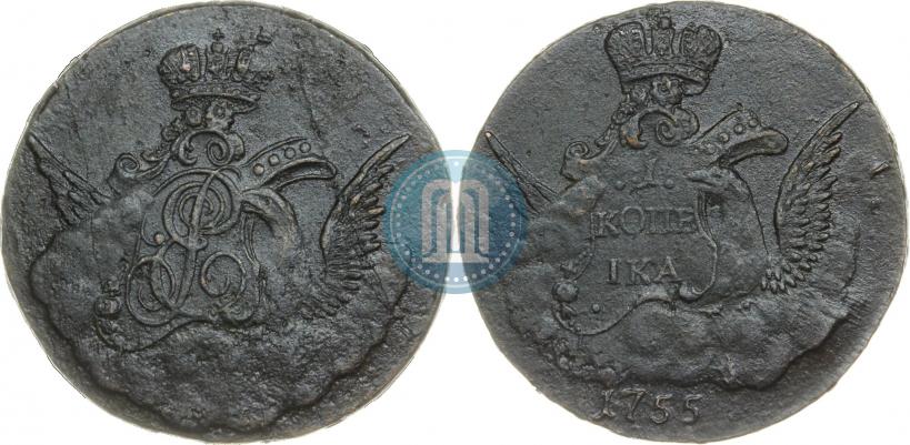 Фото 1 копейка 1755 года  