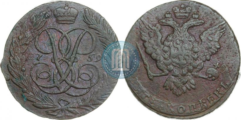 Picture 5 kopecks 1759 year  