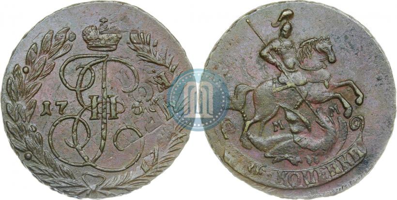 Фото 2 копейки 1766 года ММ 