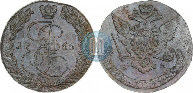 Фото 5 копеек 1766 года ЕМ 
