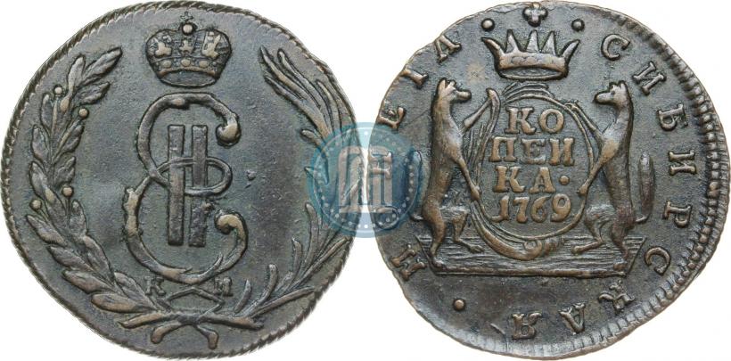Фото 1 копейка 1769 года КМ 