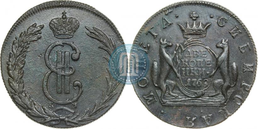 Фото 2 копейки 1769 года КМ 