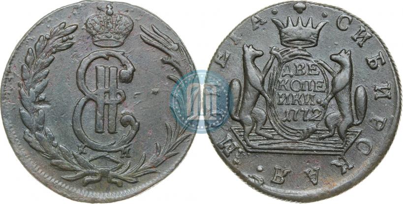 Фото 2 копейки 1772 года КМ 