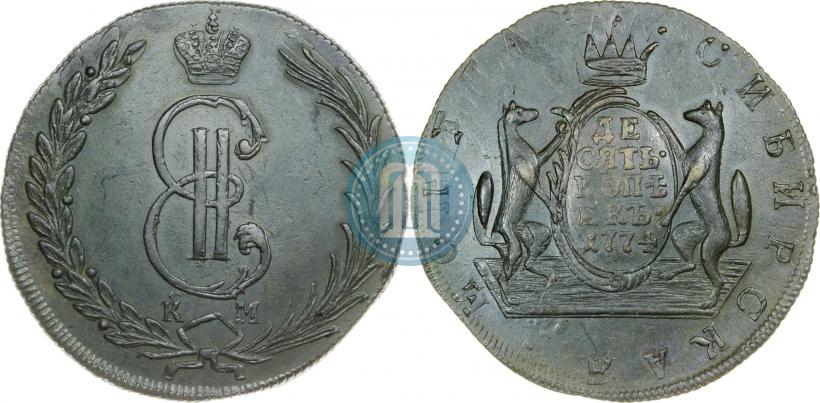 Фото 10 копеек 1774 года КМ 
