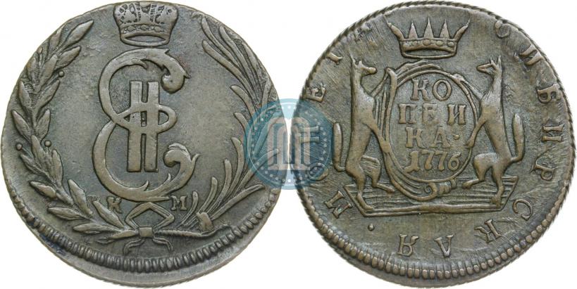 Фото 1 копейка 1776 года КМ 