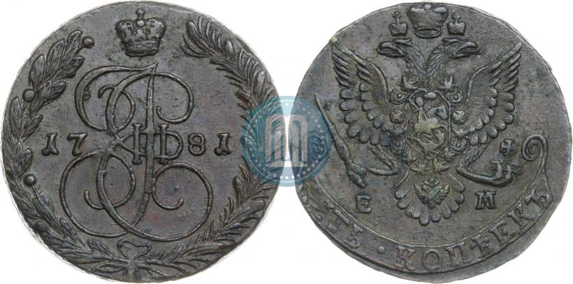 Picture 5 kopecks 1781 year ЕМ 
