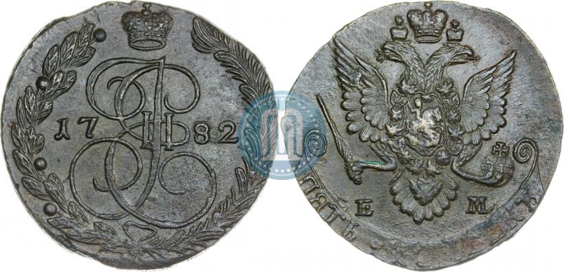 Фото 5 копеек 1782 года ЕМ 