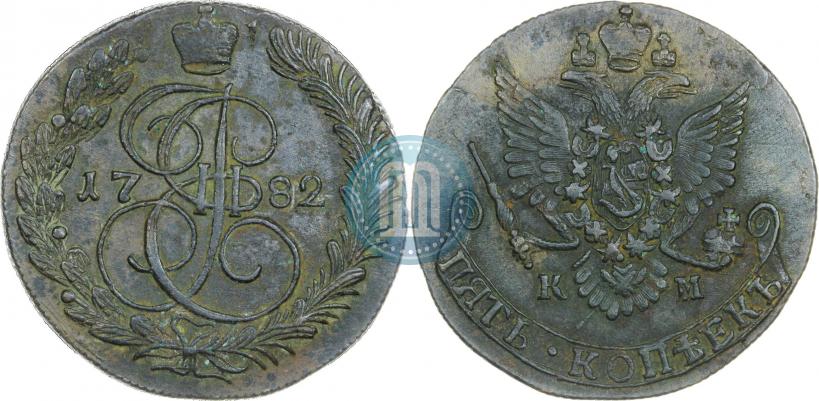 Фото 5 копеек 1782 года КМ 