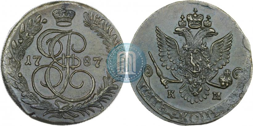 Фото 5 копеек 1787 года КМ 