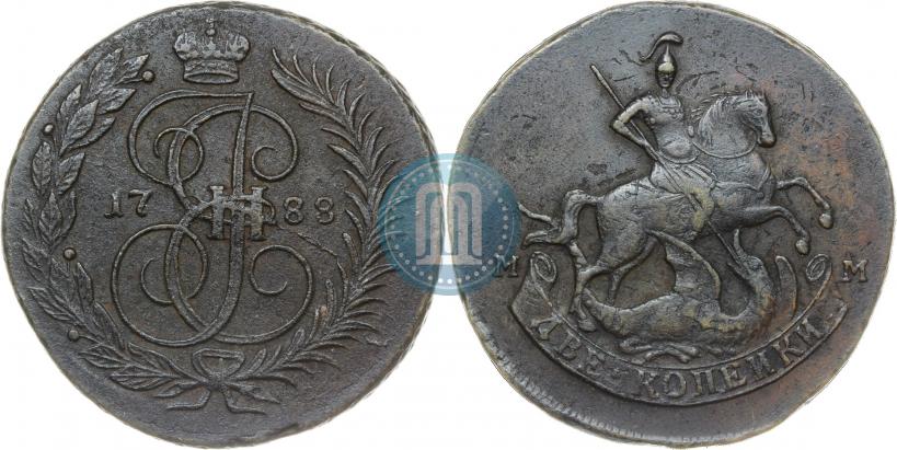 Фото 2 копейки 1788 года ММ 