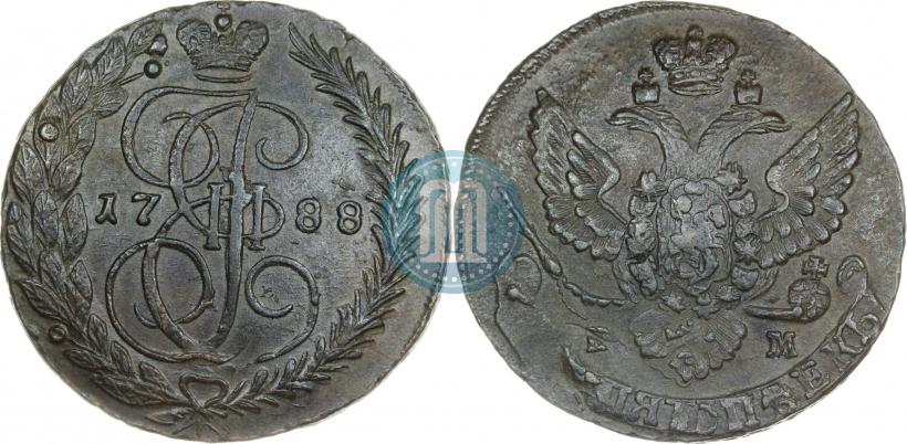Фото 5 копеек 1788 года ЕМ 