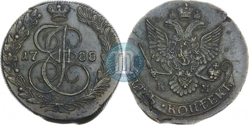 Фото 5 копеек 1788 года КМ 