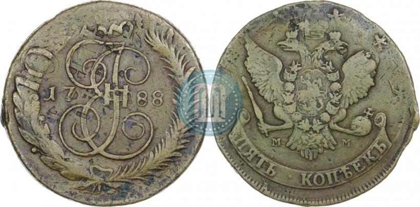 Фото 5 копеек 1788 года ММ 