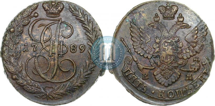 Фото 5 копеек 1789 года ЕМ 