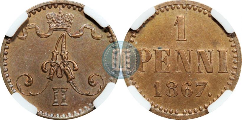 Фото 1 пенни 1867 года  