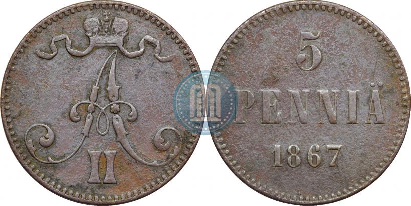 Фото 5 пенни 1867 года  