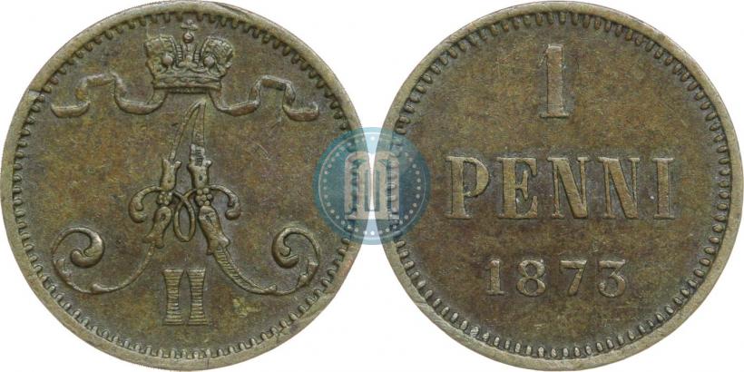 Фото 1 пенни 1873 года  