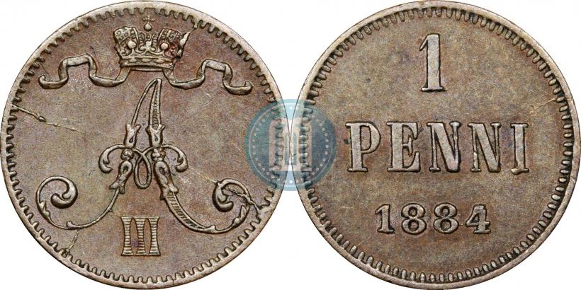 Фото 1 пенни 1884 года  